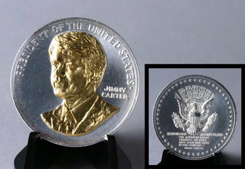 President Carter Gold Embossed Medallion