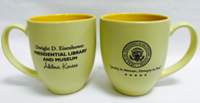 Yellow Mug with Presidential Seal and "Gently In Manner, Strongly In Deed"