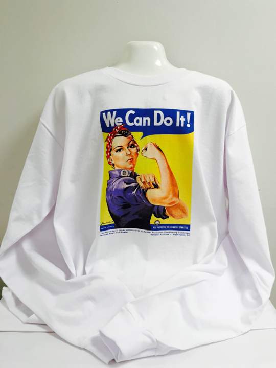 Rosie the Riveter Long Sleeve T Shirt-XL