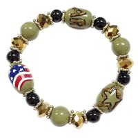 Army Star and US Flag Gold Bracelet