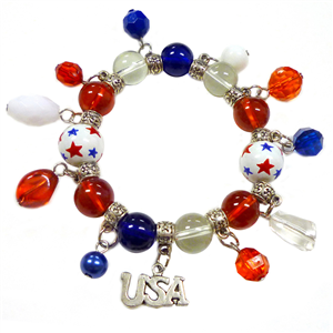 Patriotic Cha-Cha Bracelet with Charms