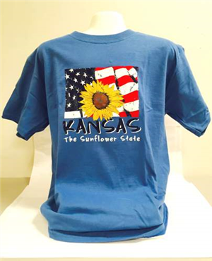 T-Shirt Kansas Flag Sunflower