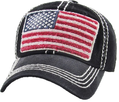 American Flag Cap, Black