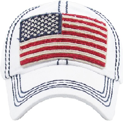 American Flag Cap, White
