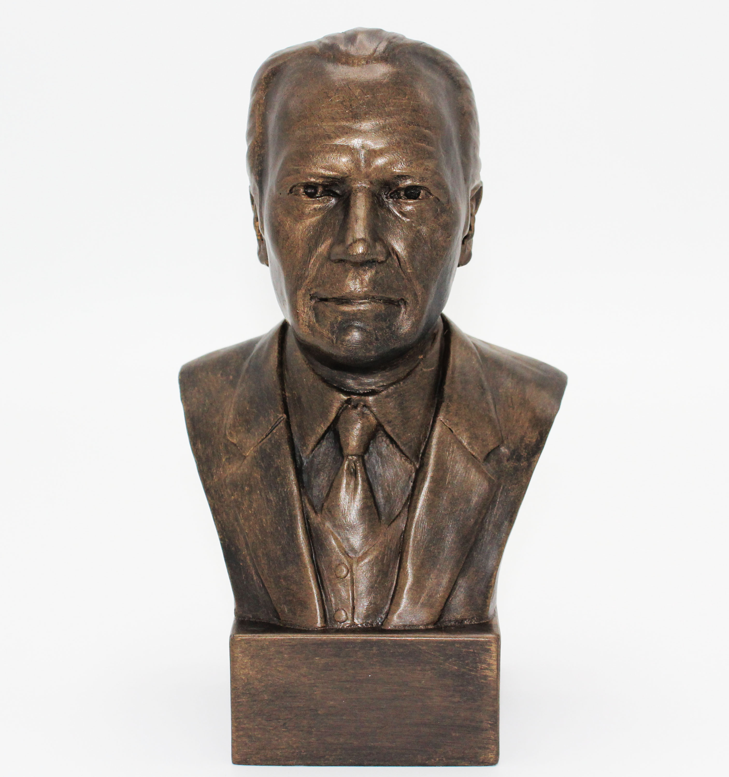 Gerald R Ford Bust, Bronze Tone 7"