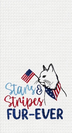 Towel, Stars & Stripes Cat