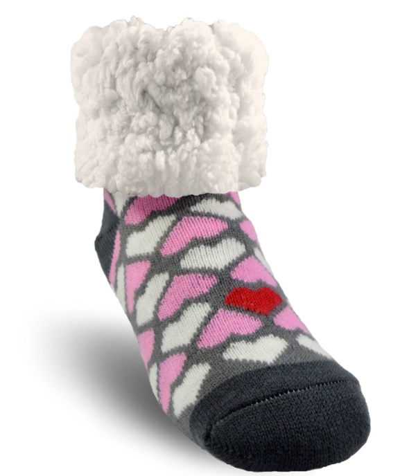 Slipper Socks, Thermal, Classic Hearts