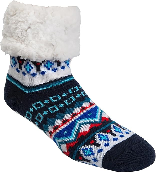 Slipper Socks, Thermal, Nordic Blue