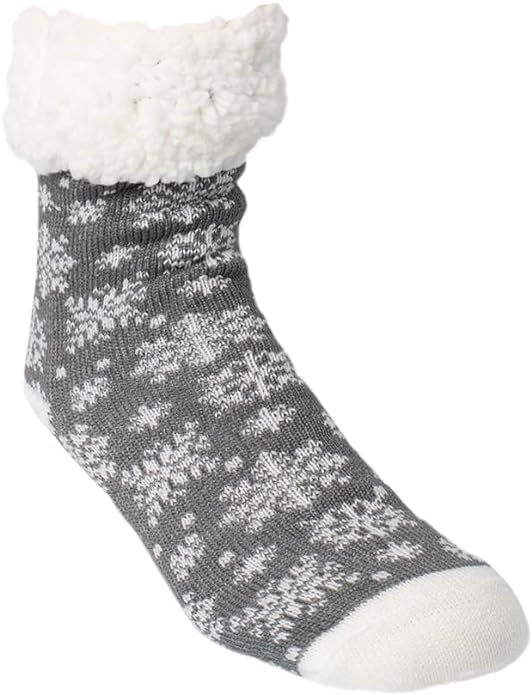 Slipper Socks, Snowflake, Charcoal