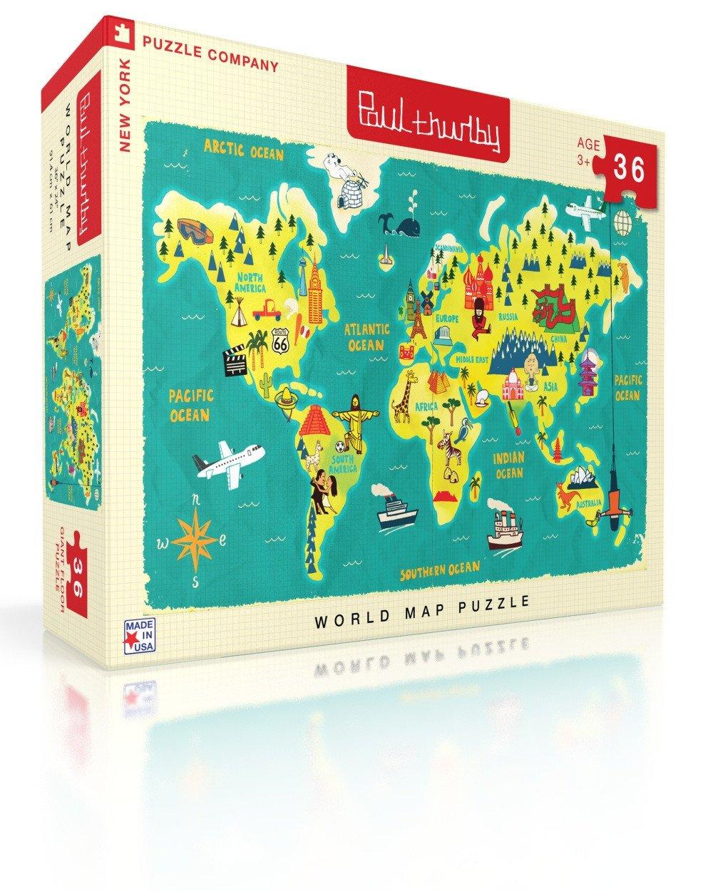 Puzzle, World Map 36 Pieces
