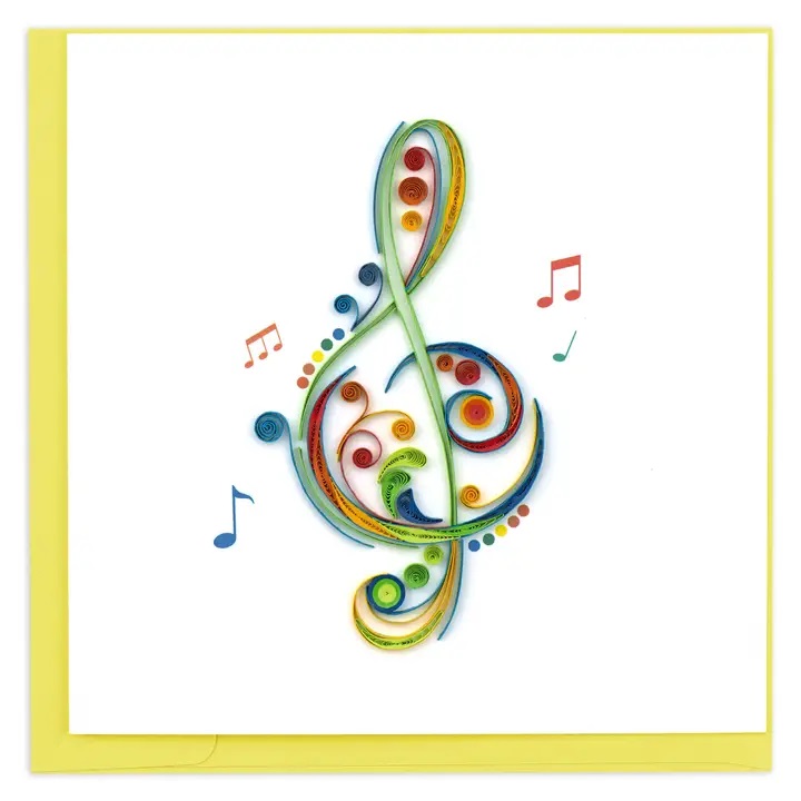 Notecard, Quilling, Treble Clef