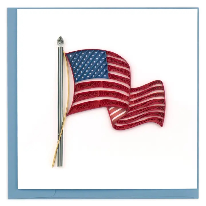Notecard, Quilling, Am. Flag
