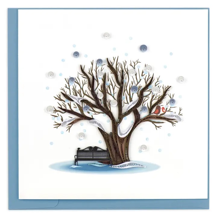 Notecard, Quilling, Winter Tree