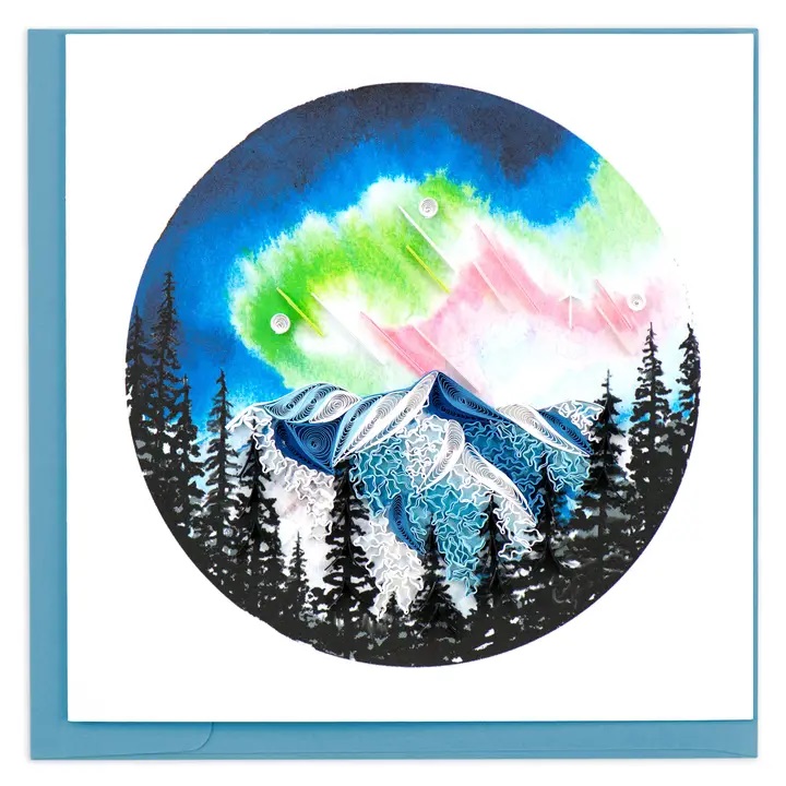Notecard, Quilling, Northern Lights