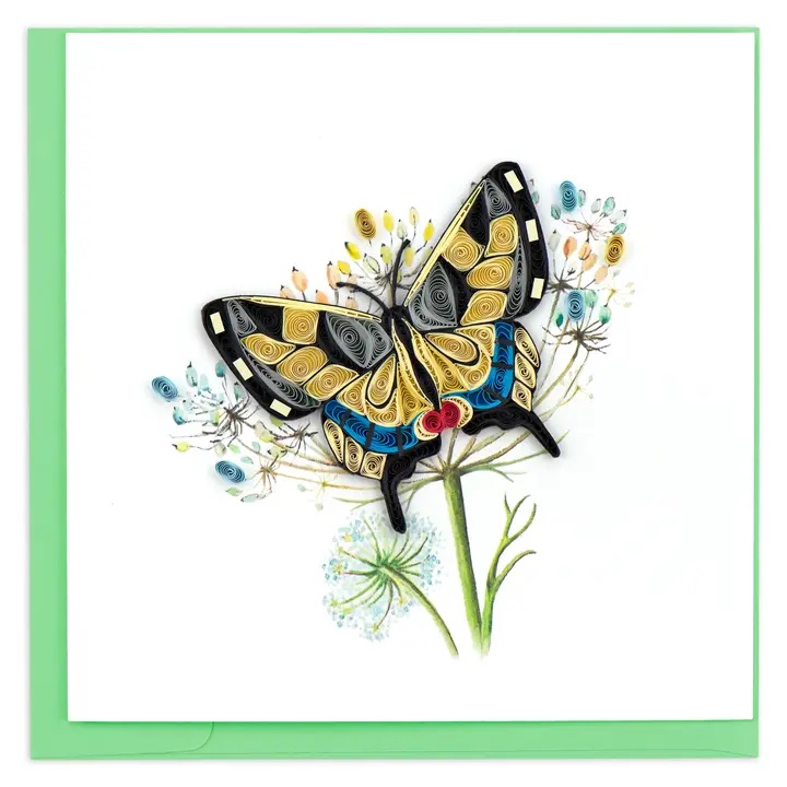 Notecard, Quilling, Swallowtail Butterfly