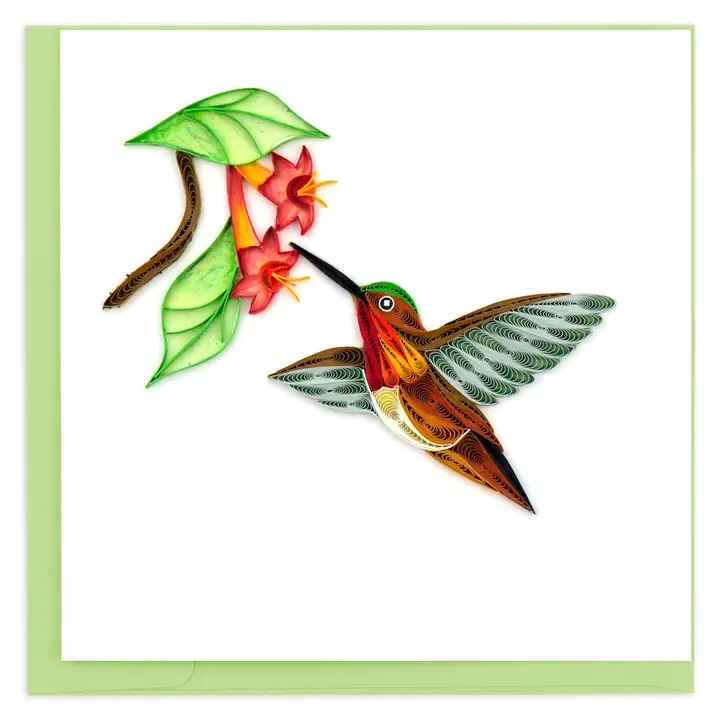 Notecard, Quilling, Hummingbird