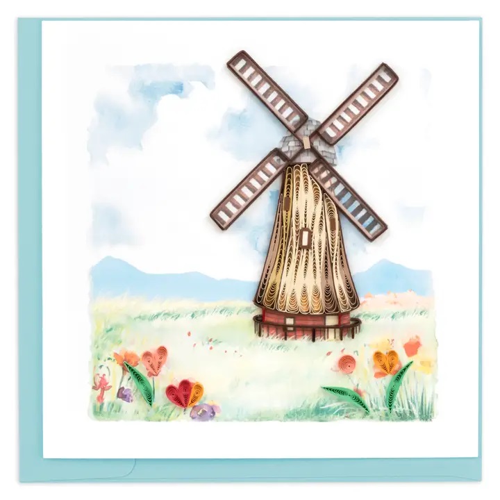 Notecard, Quilling, Dutch Windmill