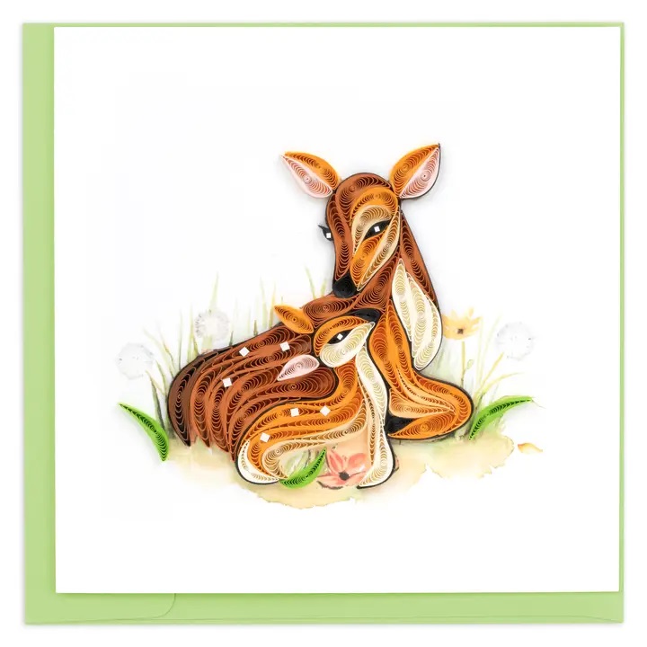 Notecard, Quilling, Doe and Fawn