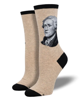 Alexander Hamilton Women's Crew Sock, Hemp Heather