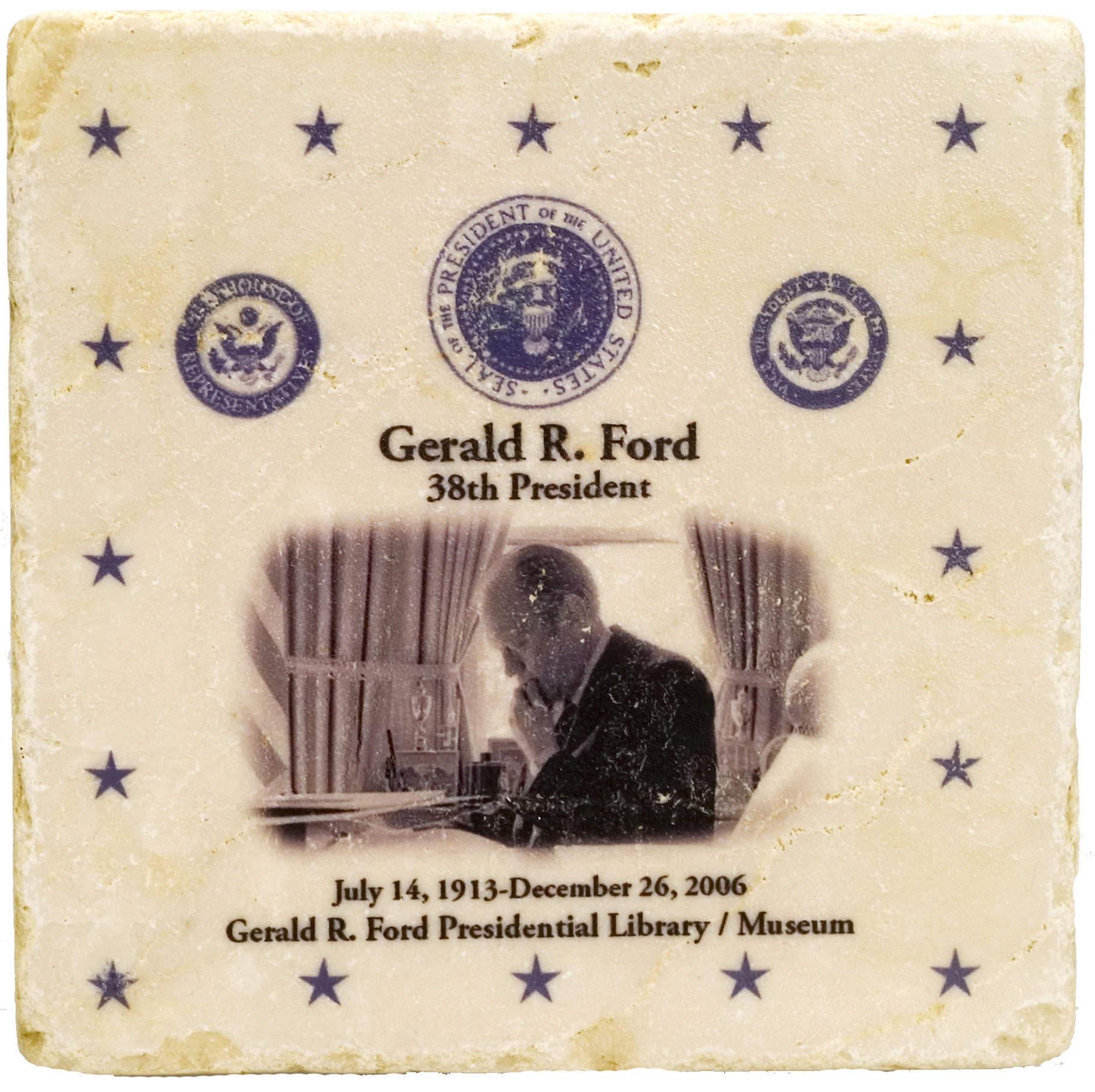 President Ford at Desk Coaster