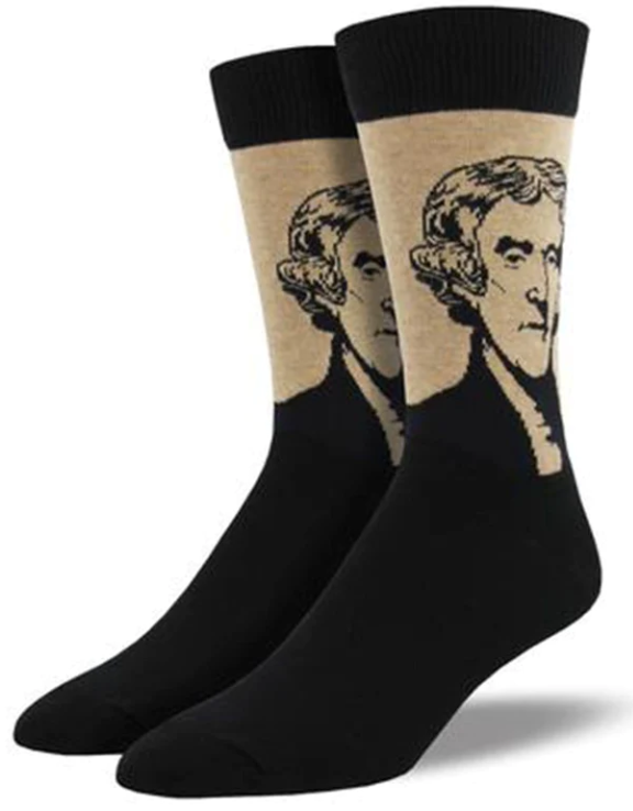 Thomas Jefferson Mens Crew Socks Hemp