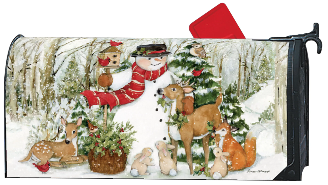 Mail Wrap Woodland Snowman
