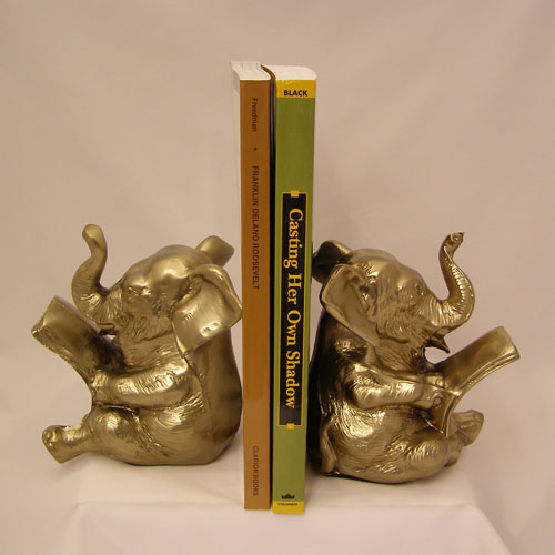 Reading Elephant Bookends