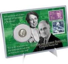 Franklin & Eleanor Roosevelt Coin/Stamp Set