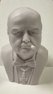 Winston Churchill Bust 11" White