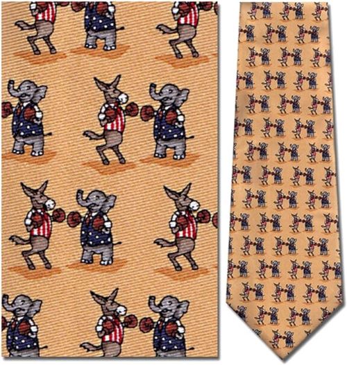 Elephants and Donkey Boxing Tie