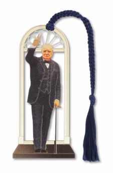Metal Winston Churchill Bookmark in Plastic Sleeve