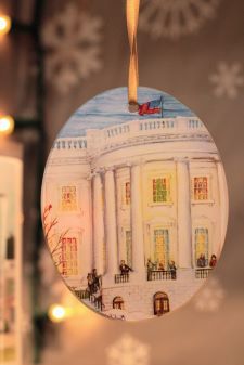 WH Christmas Glass Ornament