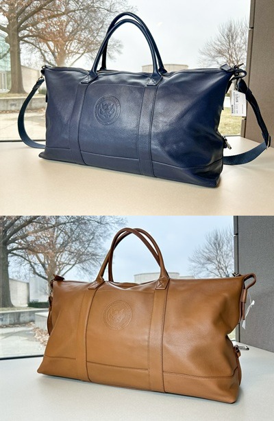 Leather Duffle w/Custom Truman Library Logo (Navy Blue or Cognac)