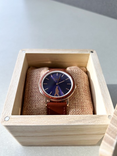 Truman Watch, Custom Made by Switchwood (Blue with Gold Logo)