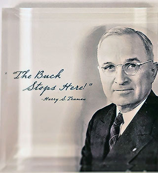 The Buck Stops Here Truman Paperweight
