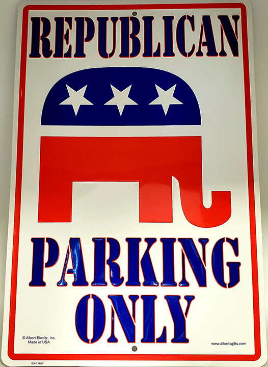 Republican Only Parking Sign